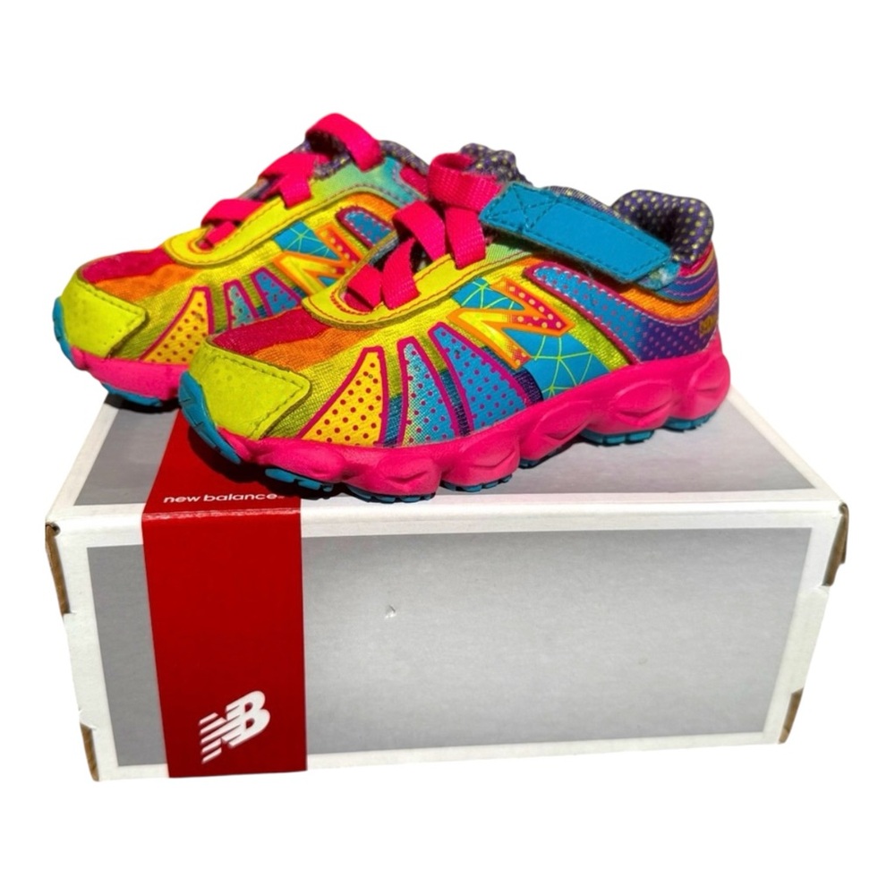 New Balance Running Sneakers Lace up & Velcro closure. Bright Colors
